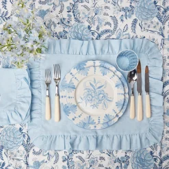 Seville Blue Gardenia Dinner Plate (Set Of 4)|Mrs. Alice Online