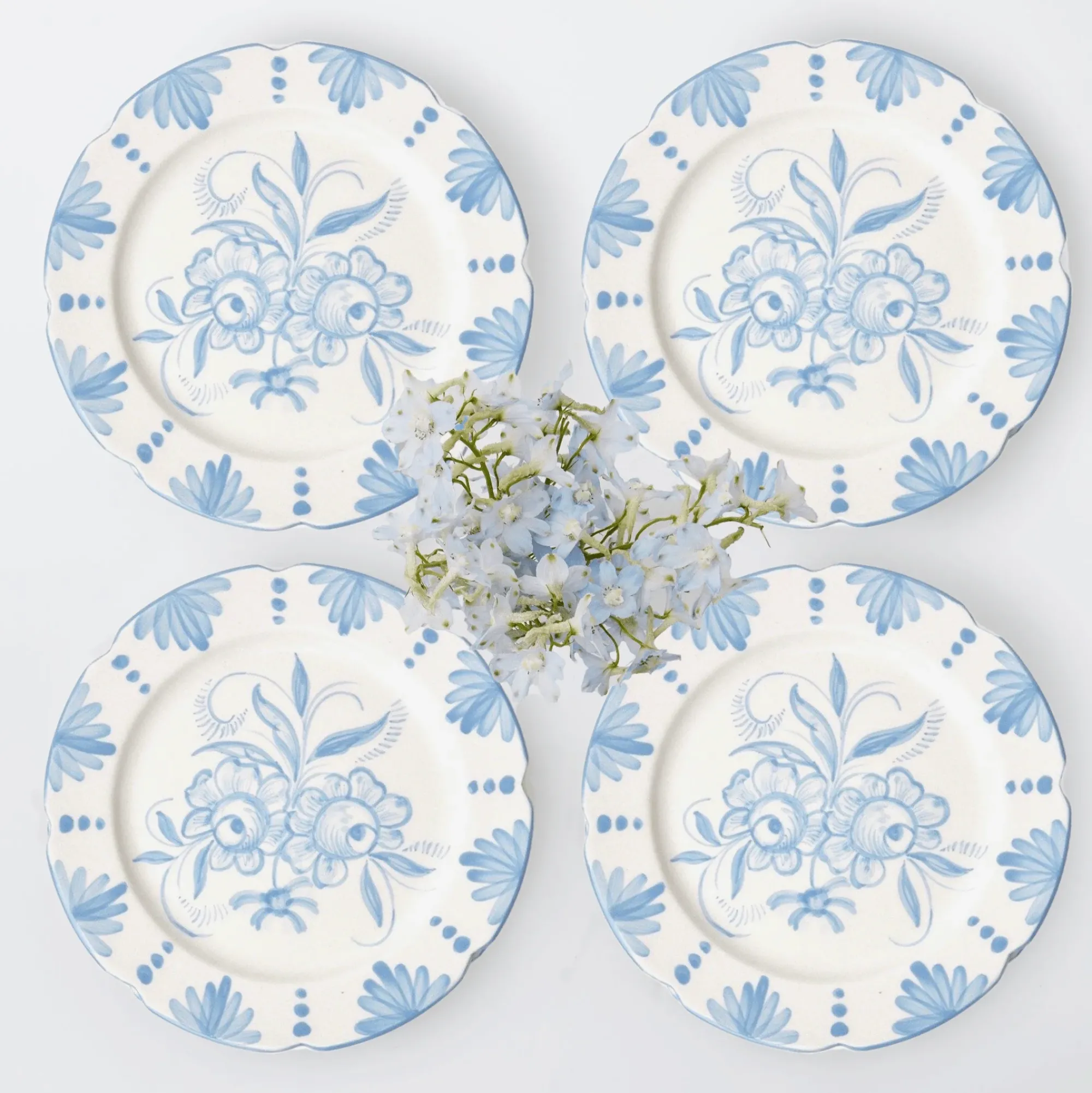 Seville Blue Gardenia Dinner Plate (Set Of 4)|Mrs. Alice Online