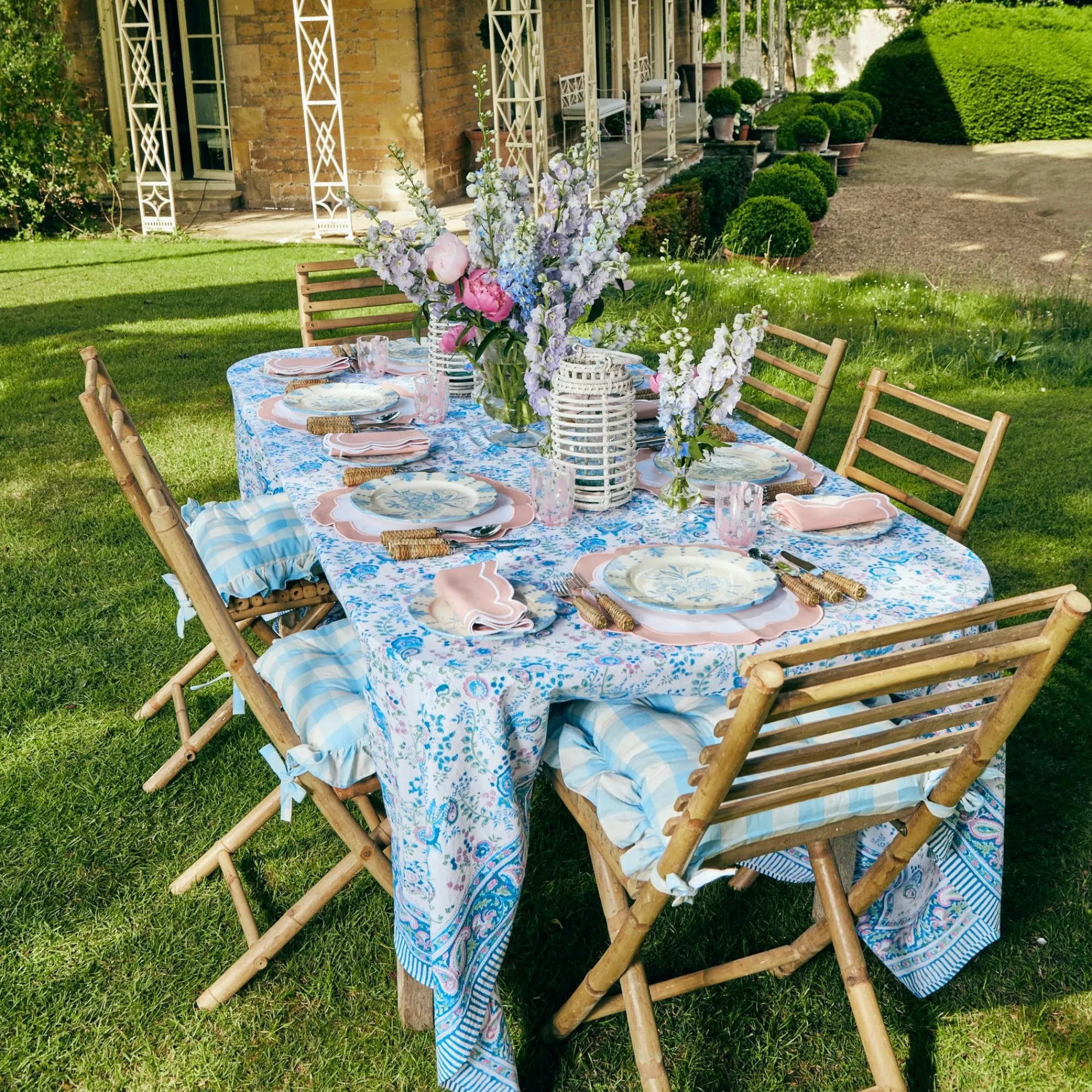 Seville Blue Gardenia Dinner Plate (Set Of 4)|Mrs. Alice Online