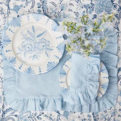 Seville Blue Gardenia Dinner Plate|Mrs. Alice Best