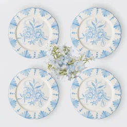 Seville Blue Gardenia Starter Plate (Set Of 4)|Mrs. Alice