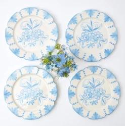 Seville Blue Gardenia Starter Plate (Set Of 4)|Mrs. Alice Hot