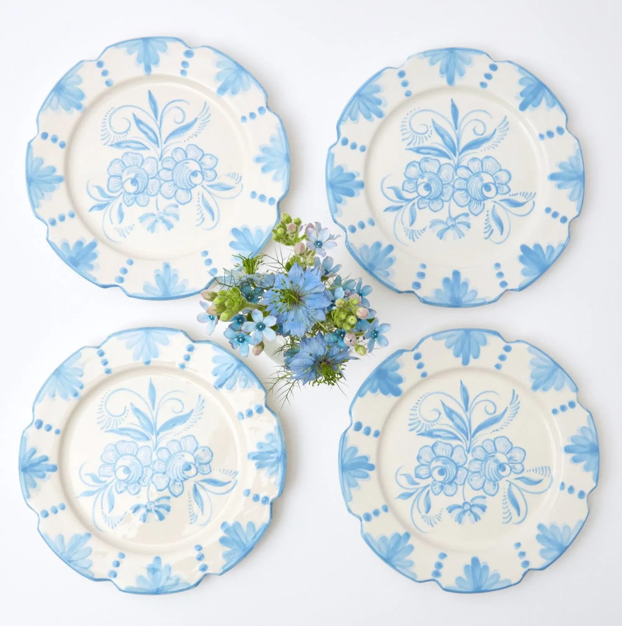 Seville Blue Gardenia Starter Plate (Set Of 4)|Mrs. Alice Hot