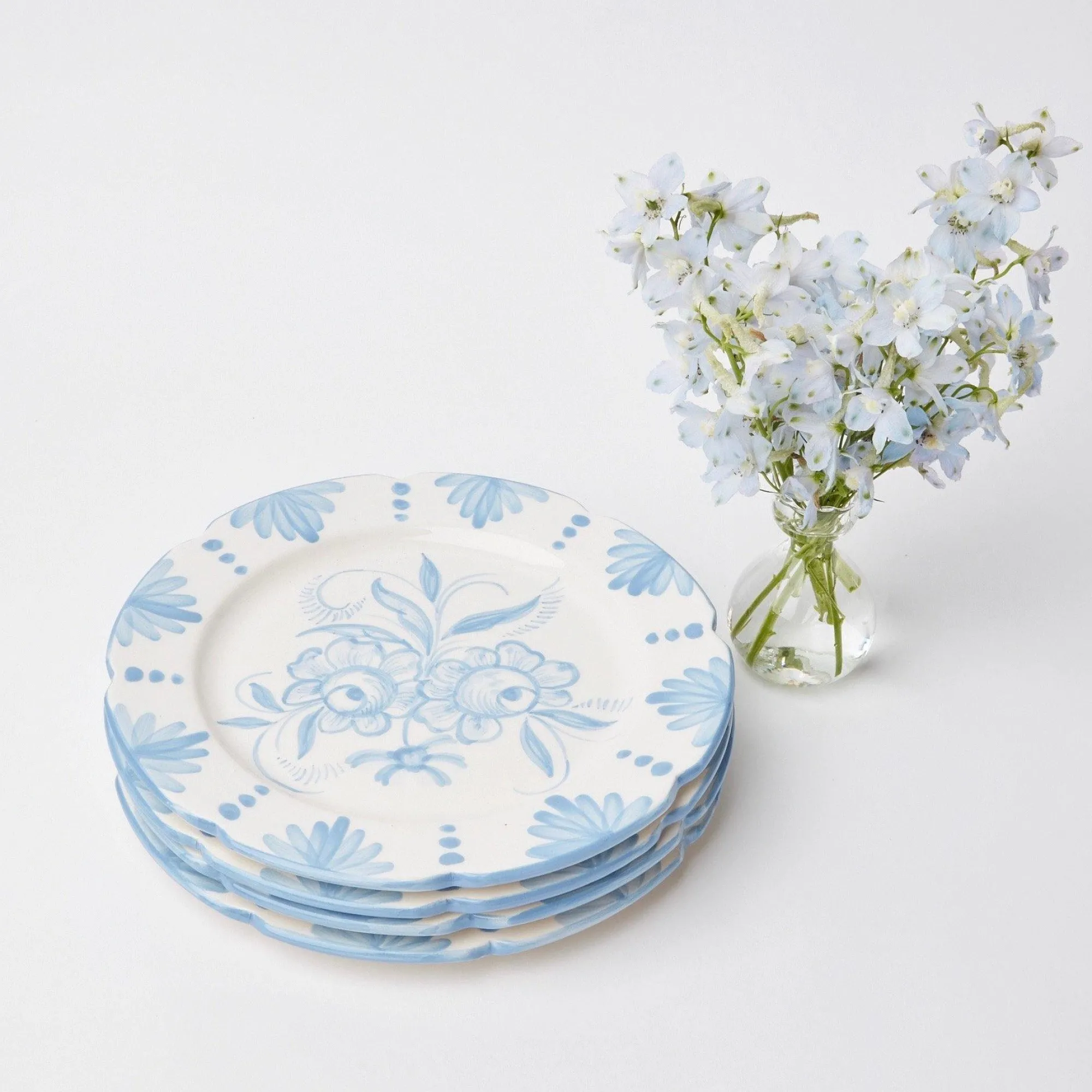 Seville Blue Gardenia Starter Plate (Set Of 4)|Mrs. Alice Hot