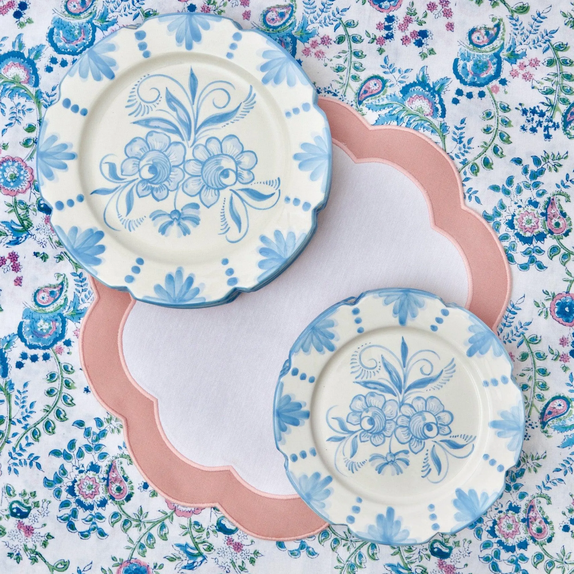 Seville Blue Gardenia Starter Plate (Set Of 4)|Mrs. Alice New
