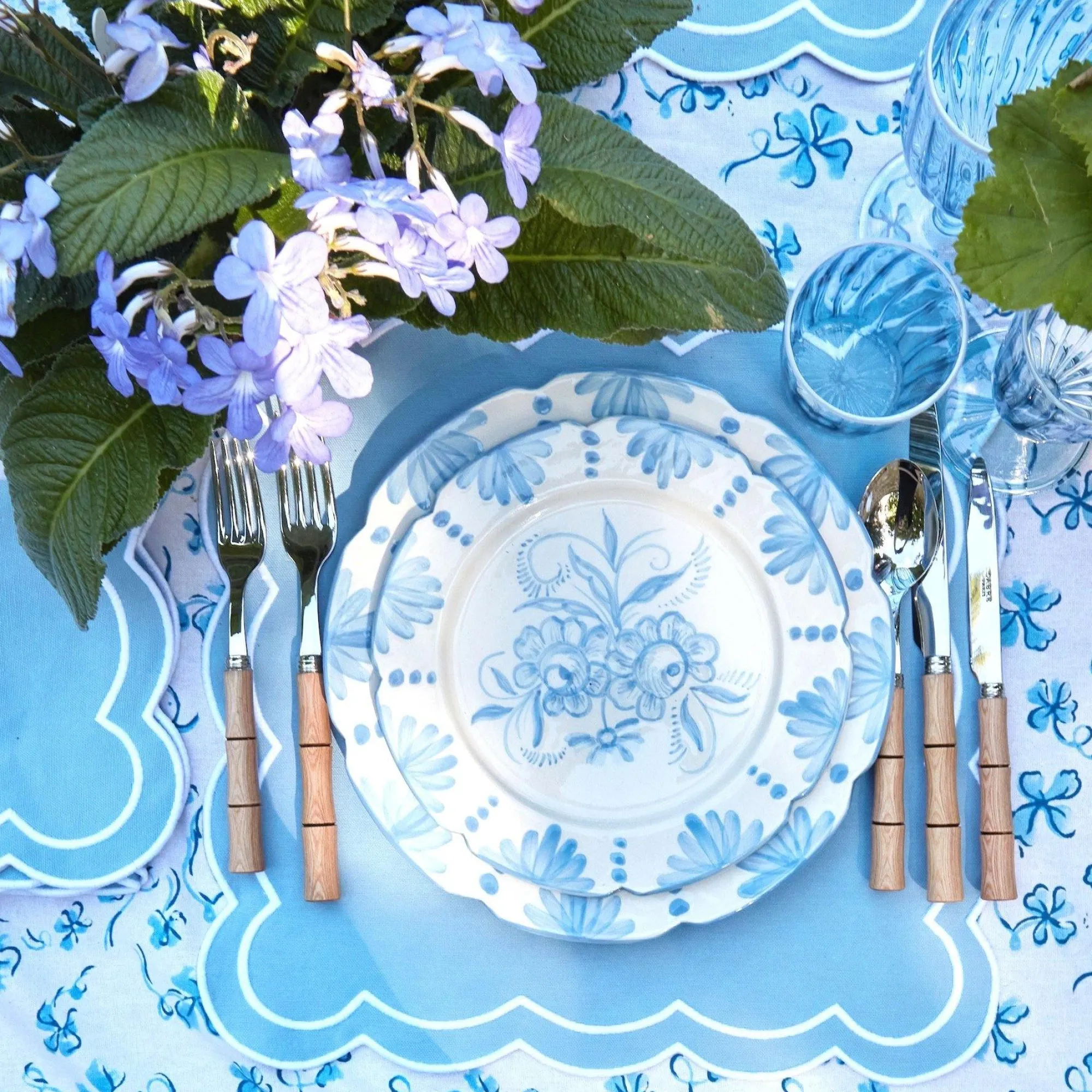 Seville Blue Gardenia Starter Plate (Set Of 4)|Mrs. Alice New