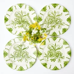Seville Green Gardenia Dinner Plates (Set Of 4)|Mrs. Alice Best