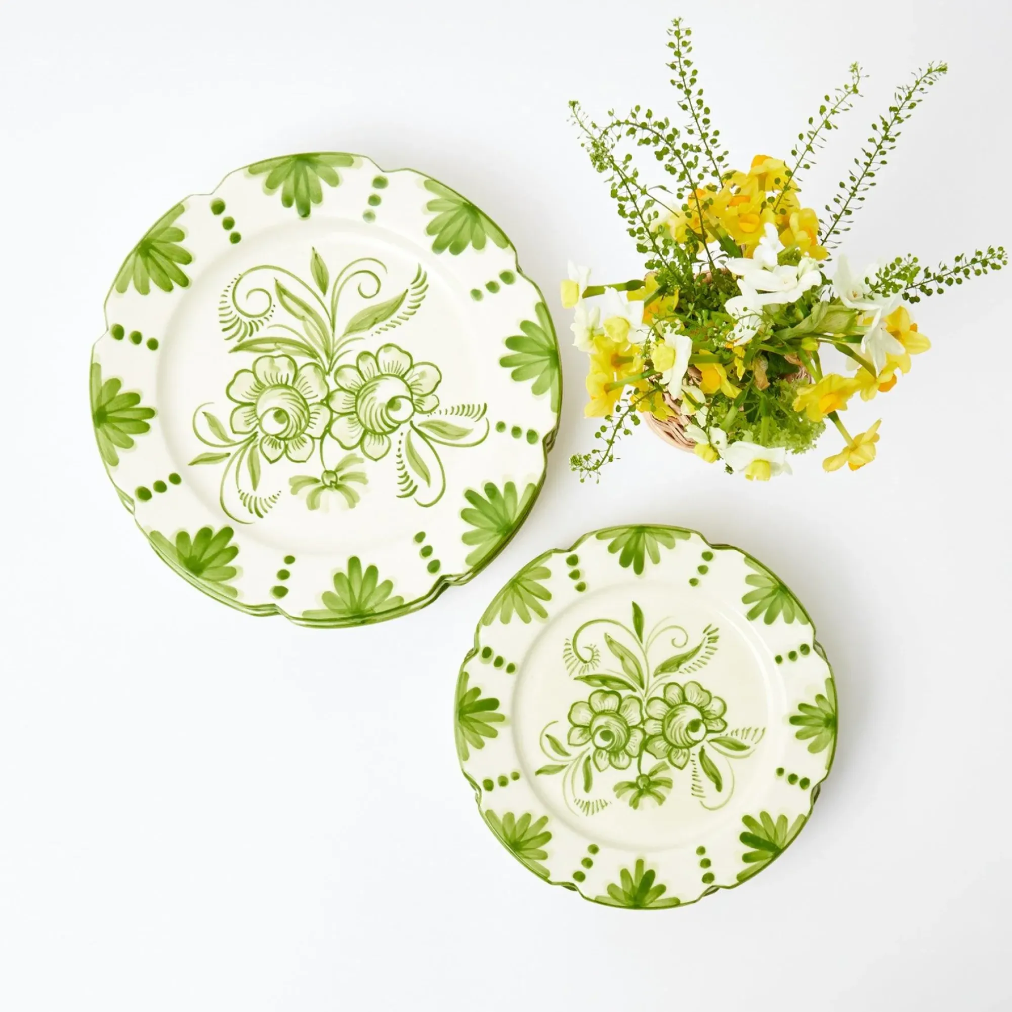 Seville Green Gardenia Starter Plates (Set Of 4)|Mrs. Alice New