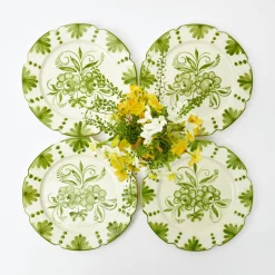 Seville Green Gardenia Starter Plates (Set Of 4)|Mrs. Alice Discount