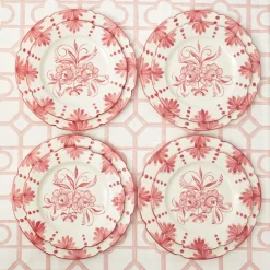 Seville Pink Gardenia Dinner & Starter Plates (Set Of 8)|Mrs. Alice Sale