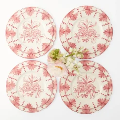 Seville Pink Gardenia Dinner & Starter Plates (Set Of 8)|Mrs. Alice Online