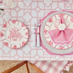 Seville Pink Gardenia Dinner & Starter Plates (Set Of 8)|Mrs. Alice Online