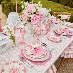 Seville Pink Gardenia Dinner & Starter Plates (Set Of 8)|Mrs. Alice Online