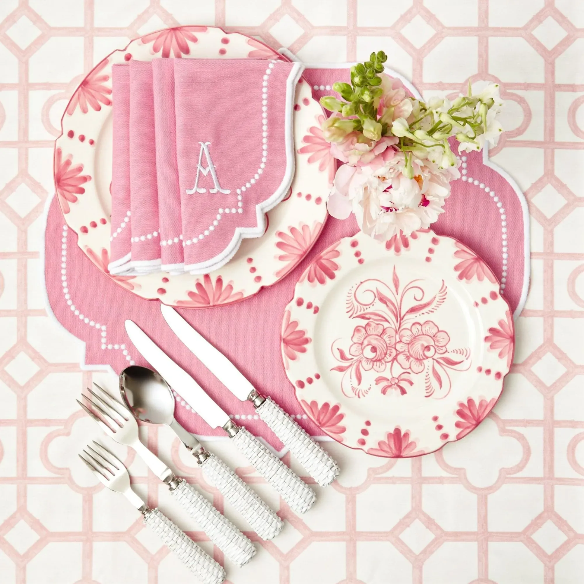 Seville Pink Gardenia Starter Plate (Set Of 4)|Mrs. Alice New