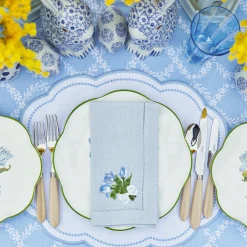 Sky Blue Linen Tulip Napkins (Set Of 4)|Mrs. Alice Hot