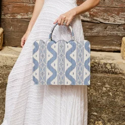 Small Tote Bag (Blue Ikat)|Mrs. Alice
