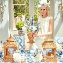 Small Natural Rattan Urn Vase|Mrs. Alice