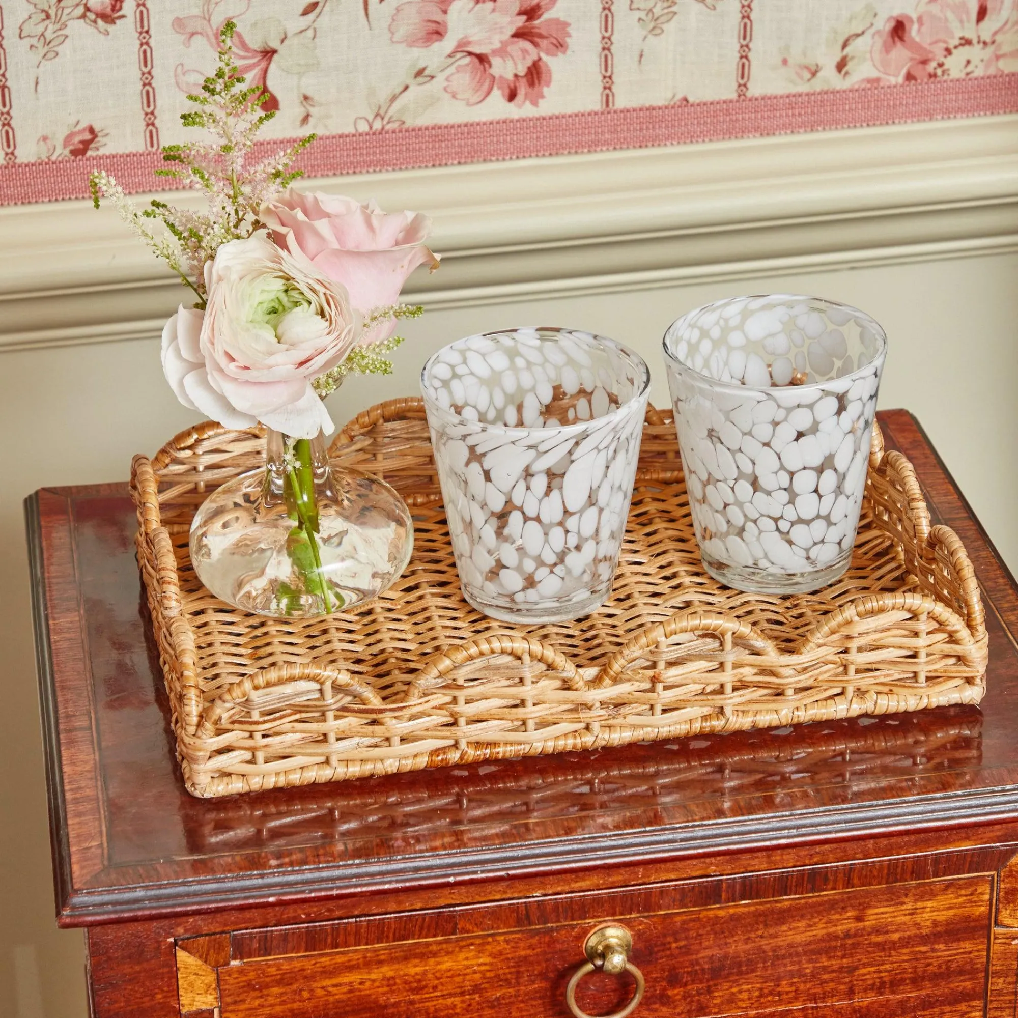 Small Scalloped Rattan Tray|Mrs. Alice New