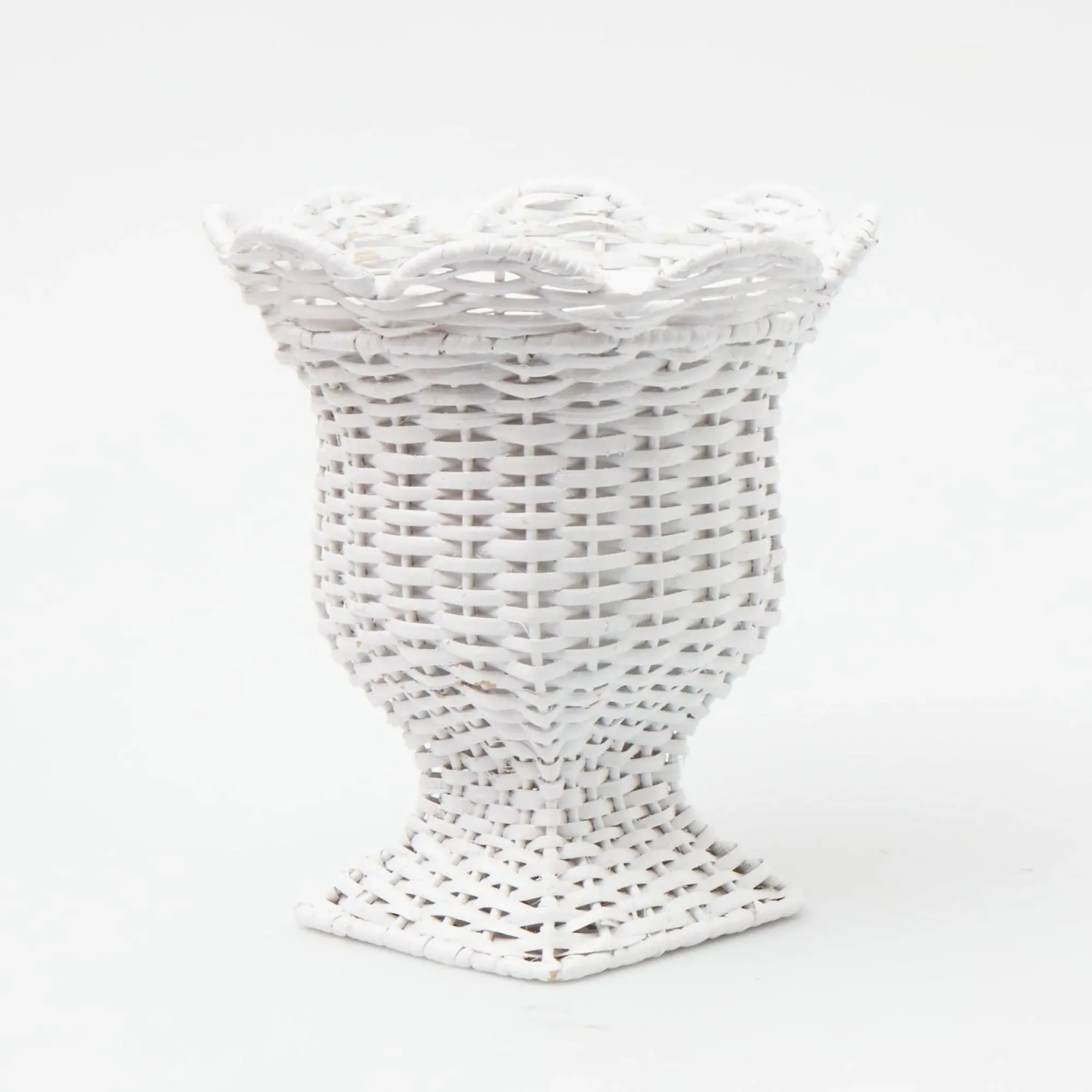 Small White Rattan Urn Vase|Mrs. Alice Discount