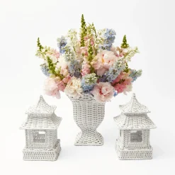 Small White Rattan Urn Vase|Mrs. Alice Discount