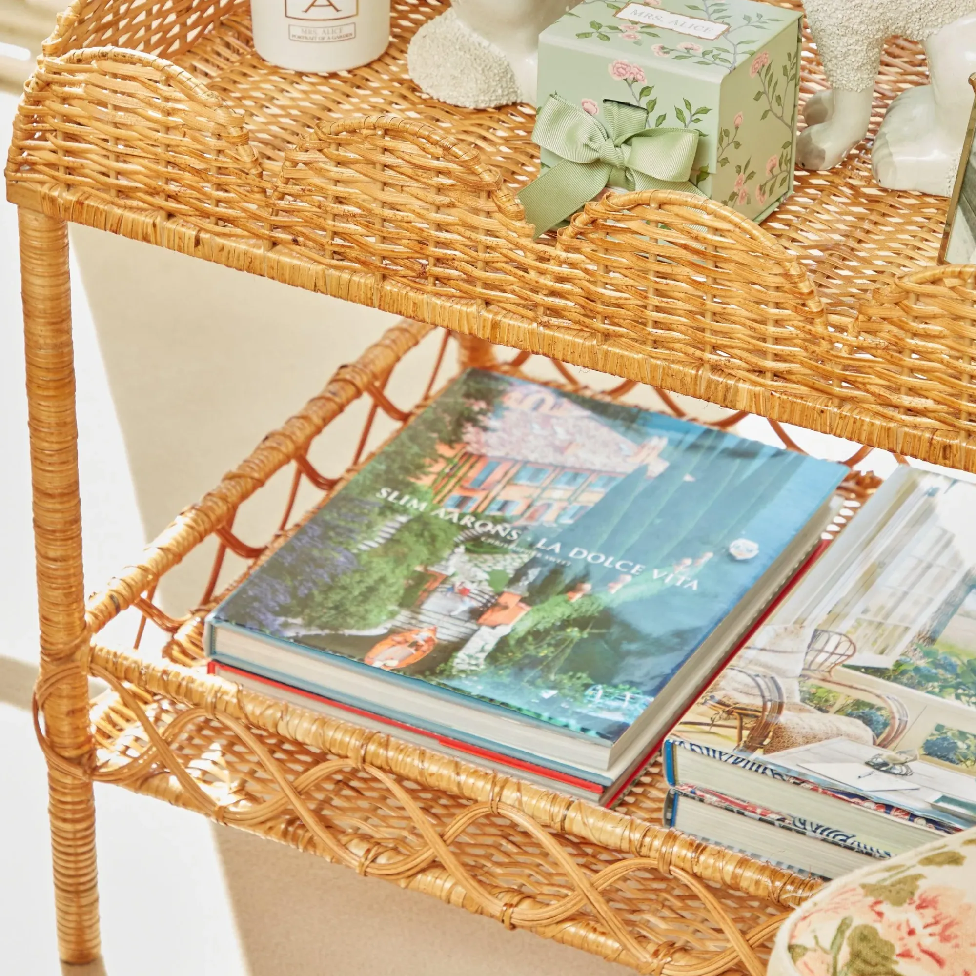 Sophia Rattan Side Table|Mrs. Alice Clearance