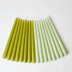 Spring Green Candles (Set Of 8)|Mrs. Alice New