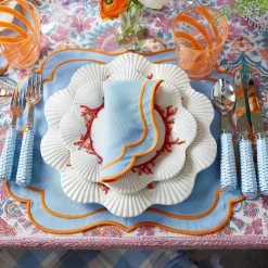 Sylvie Blue & Orange Napkins (Set Of 4)|Mrs. Alice Clearance