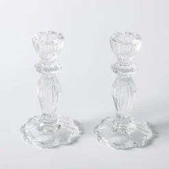 Tall Lace Edge Candle Holders (Pair)|Mrs. Alice Discount