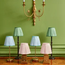 Tall Rechargeable Lamp With Baby Blue Lotus Lampshade|Mrs. Alice Hot