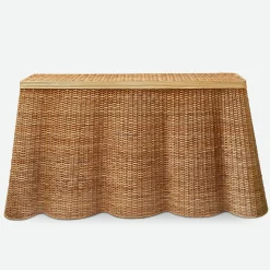 Vivienne Rattan Scalloped Console Table|Mrs. Alice Best