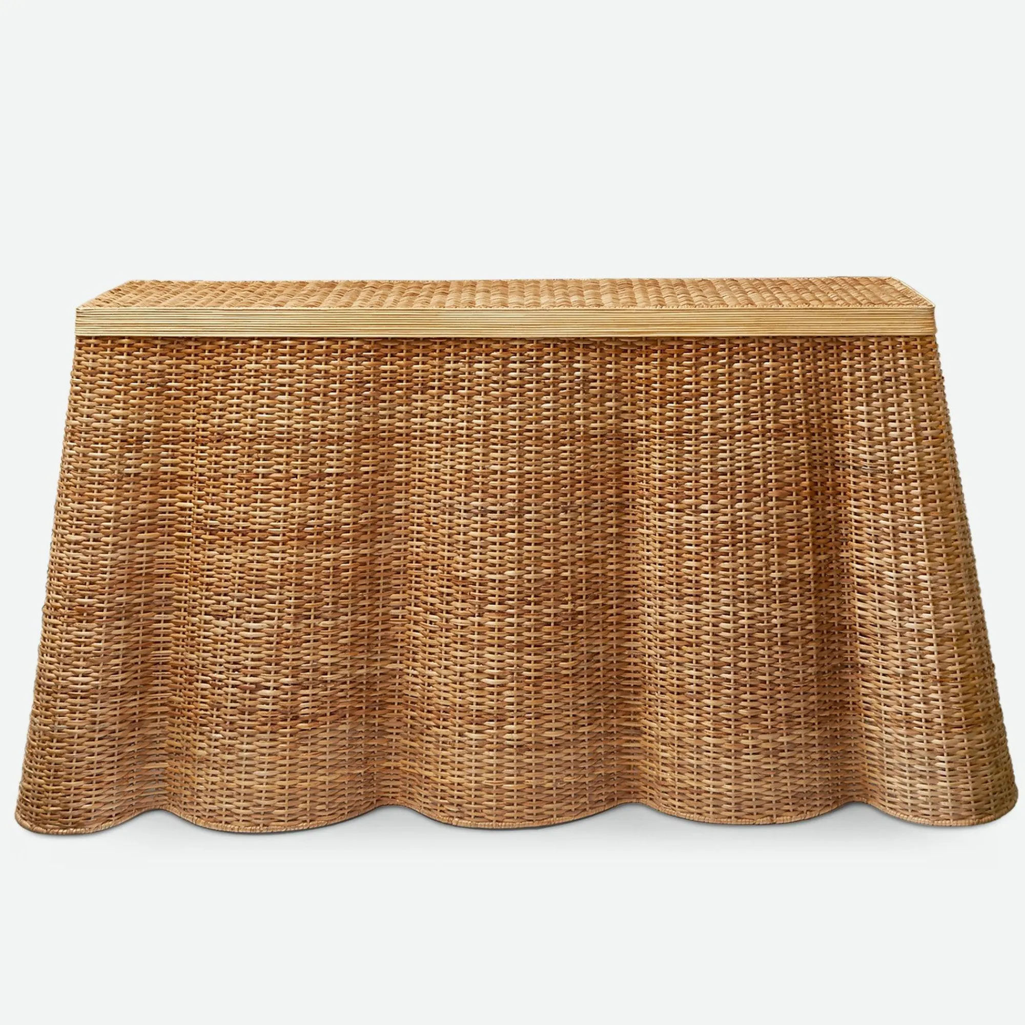 Vivienne Rattan Scalloped Console Table|Mrs. Alice Best