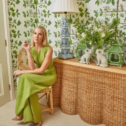 Vivienne Rattan Scalloped Console Table|Mrs. Alice Best