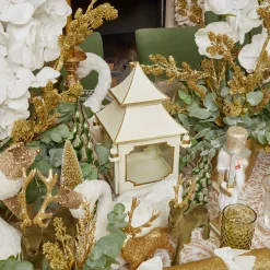 White & Gold Pagoda Lantern|Mrs. Alice Discount