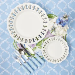 White Lace Dinner & Starter Plates (Set Of 8)|Mrs. Alice Hot