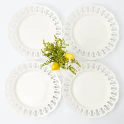 White Lace Dinner Plates (Set Of 4)|Mrs. Alice New