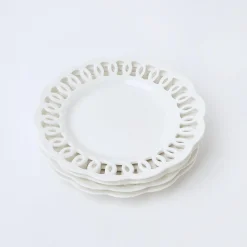 White Lace Starter Plates (Set Of 4)|Mrs. Alice Clearance