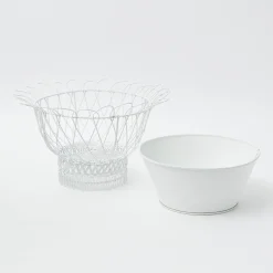 White Metal Planter|Mrs. Alice