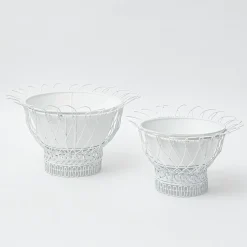 White Metal Planter|Mrs. Alice