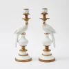 White Parrot Candle Holder (Pair)|Mrs. Alice Sale