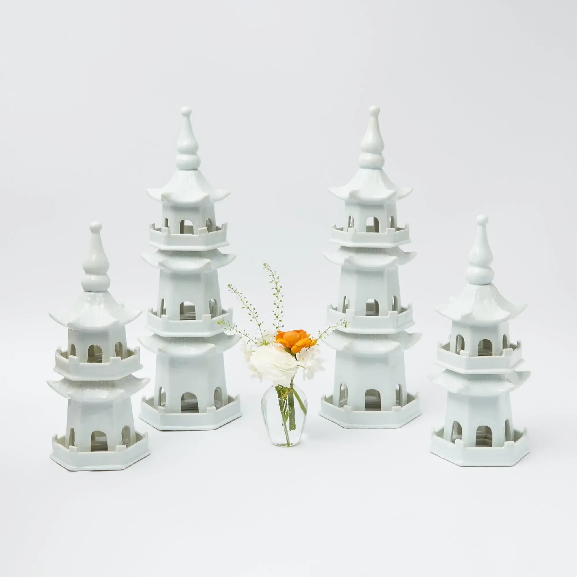 White Porcelain Pagoda Decoration Set|Mrs. Alice New