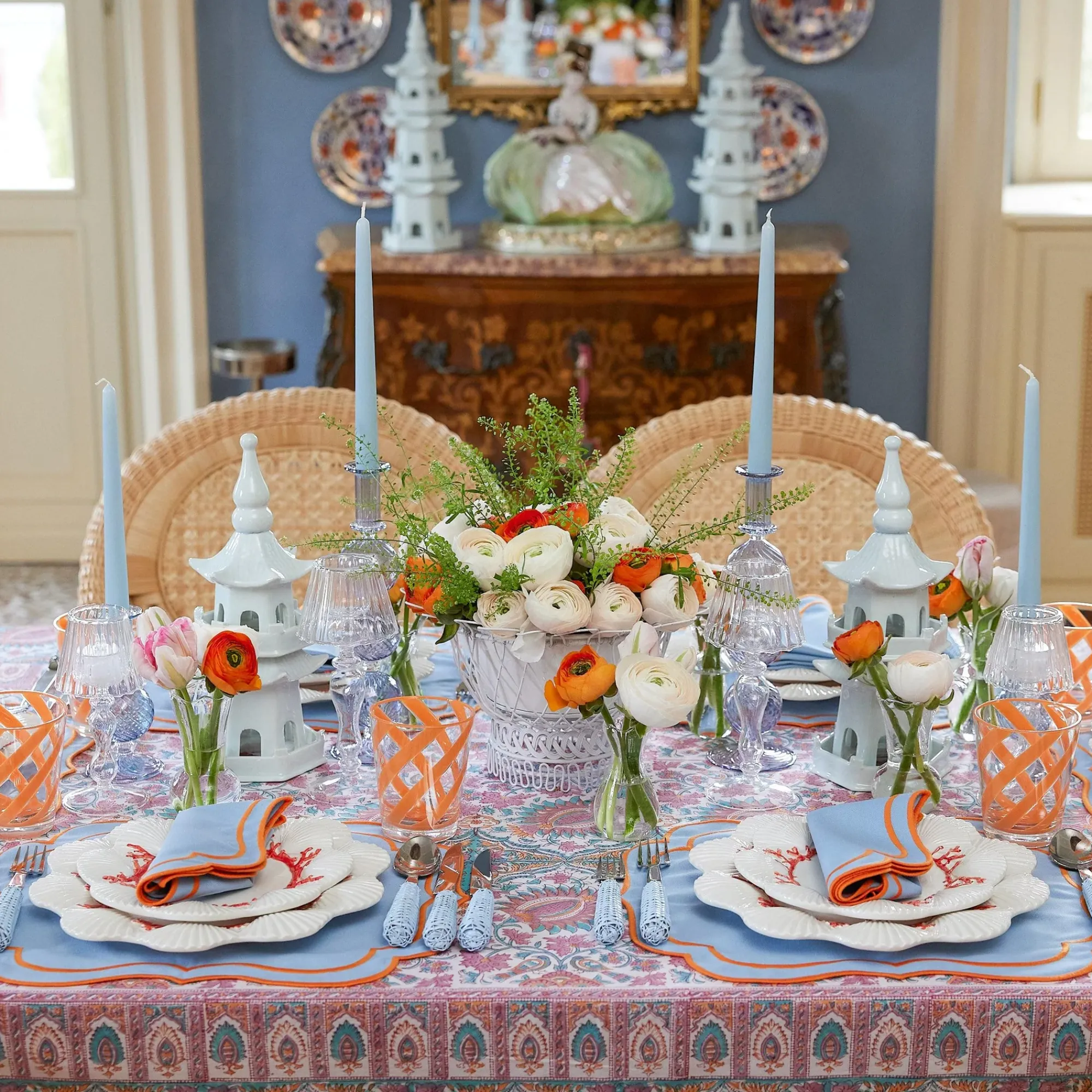 White Porcelain Pagoda Decoration Set|Mrs. Alice New