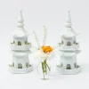 White Porcelain Pagodas (Pair)|Mrs. Alice Sale