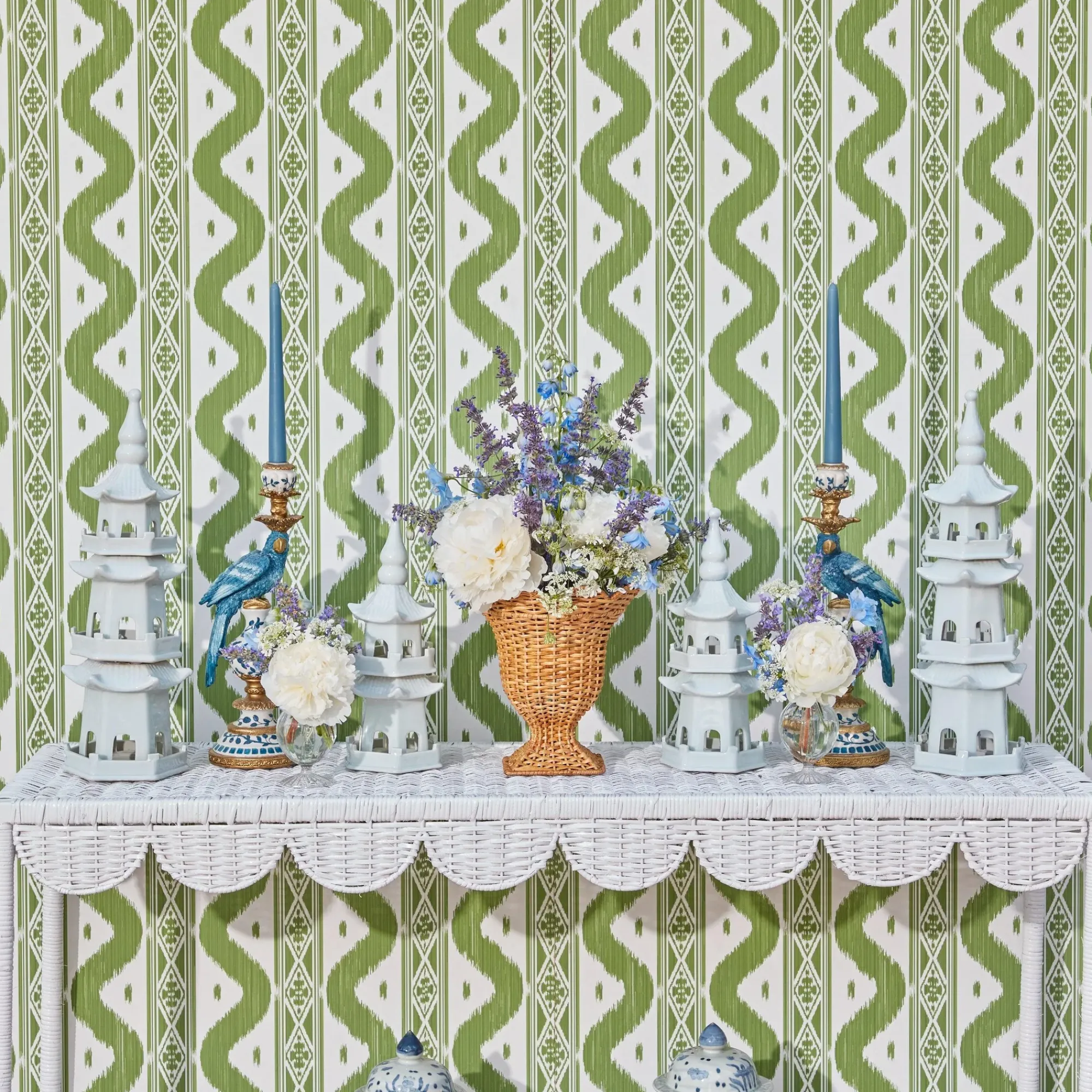 White Porcelain Pagodas (Pair)|Mrs. Alice Sale