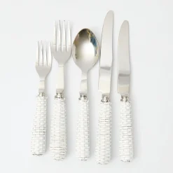 White Rattan Cutlery (5 Piece)|Mrs. Alice Sale