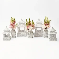 White Rattan Decoration Set|Mrs. Alice Discount