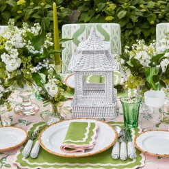 White Rattan Pagoda Lantern Set|Mrs. Alice Best