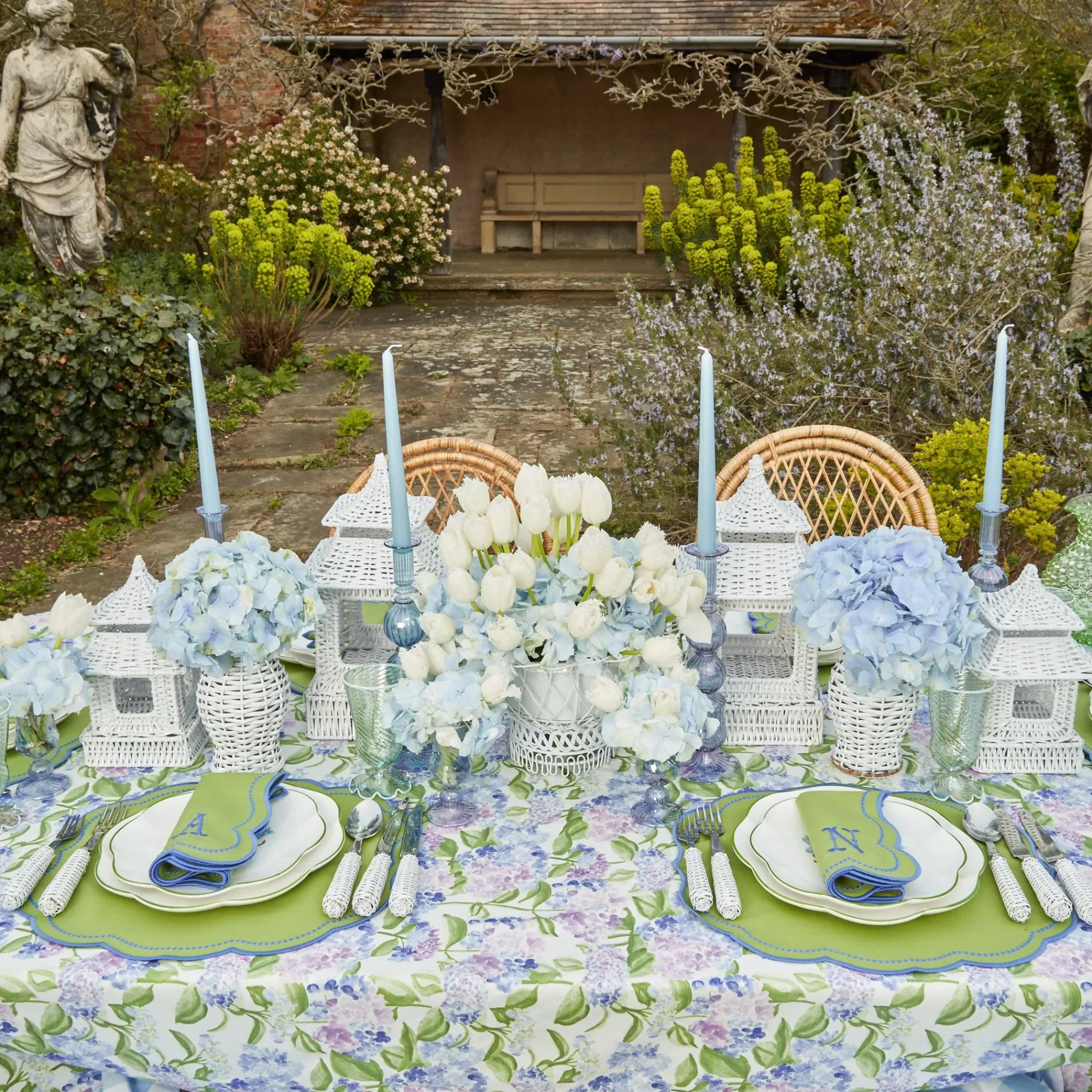 White Rattan Pagoda Lantern Set|Mrs. Alice Clearance