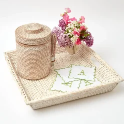 White Rattan Tray|Mrs. Alice Best