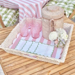 White Rattan Tray|Mrs. Alice Best