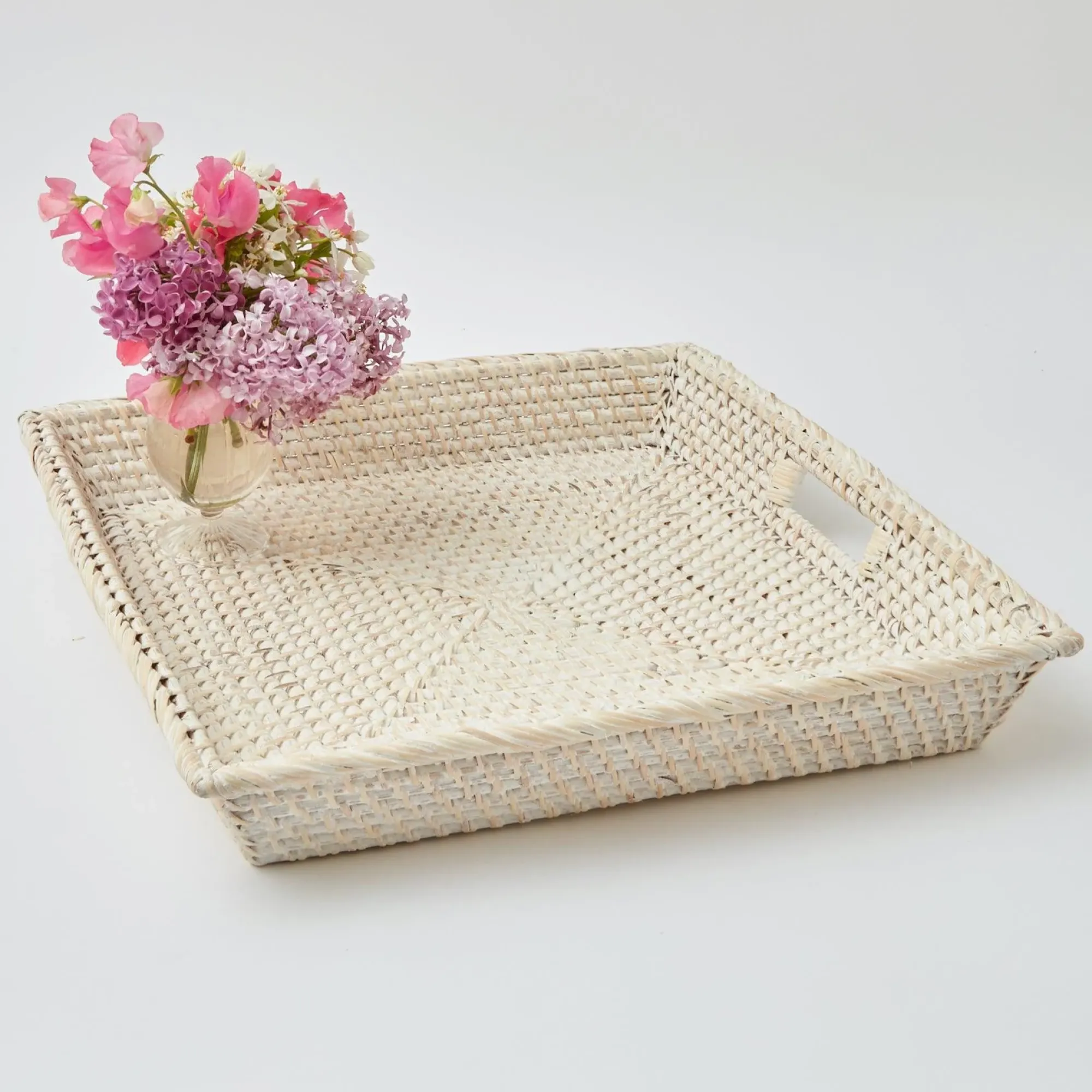 White Rattan Tray|Mrs. Alice Discount